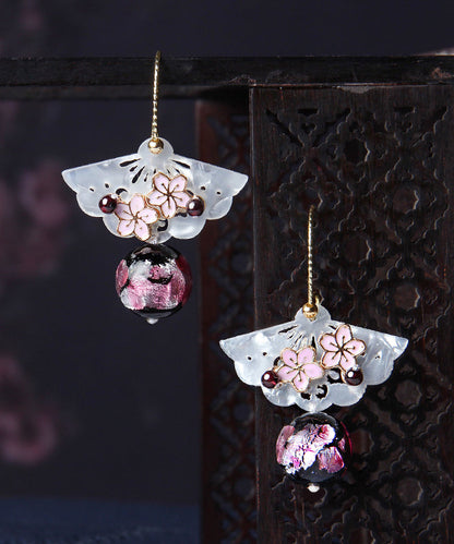 Lotus Root Powder Coloured Glaze Drop Earrings