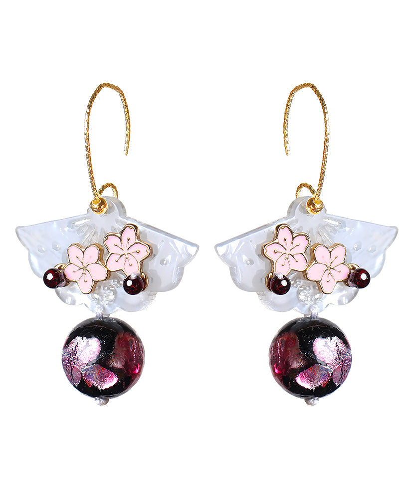 Lotus Root Powder Coloured Glaze Drop Earrings