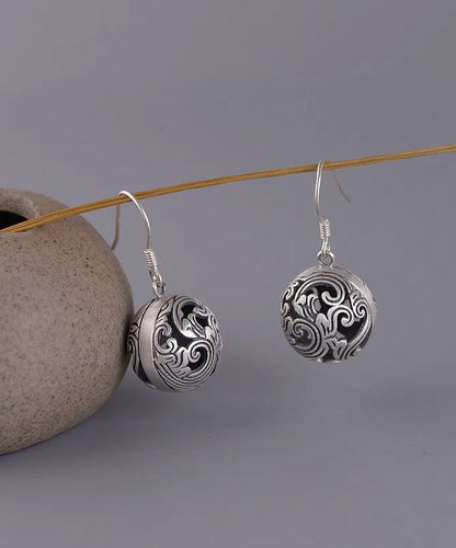 Silk Sterling Silver Auspicious Cloud Hollow Out Drop Earrings