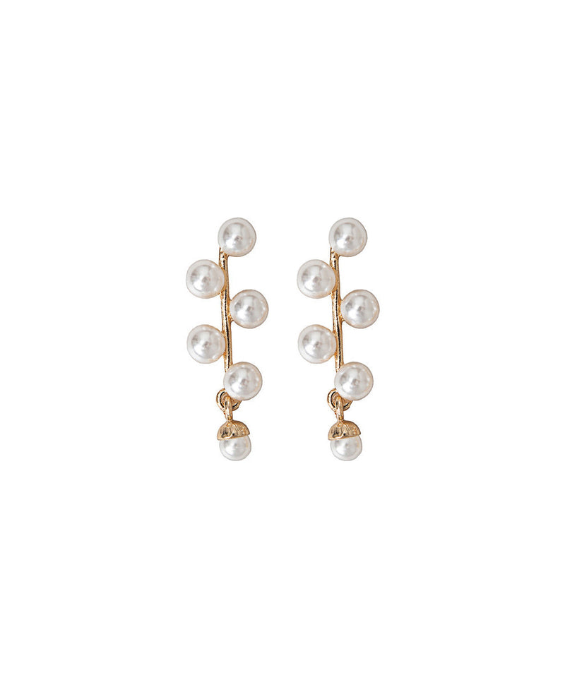 White Alloy Pearl Stud Earrings Ly1784