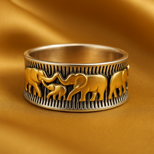 Luxe Golden Elephant Ring