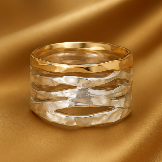 Luxe Two-tone Hollow Ring