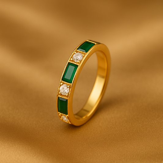Gold Ring With Green Zirconia