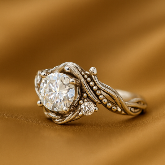 Silver Branch Zirconia Ring