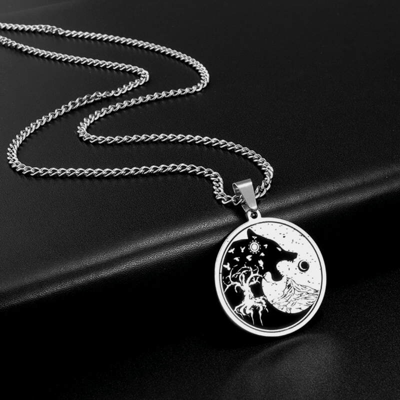 The Wolf Howling at the Moon Necklace