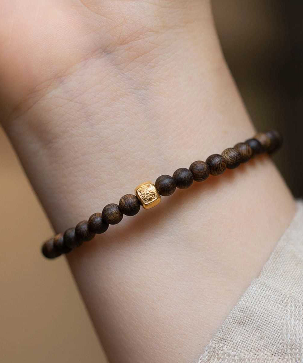 Beads Brown Bracelet Silver Sterling Overgild
