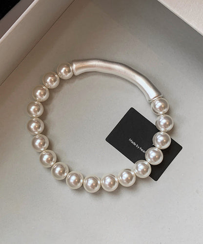 White Pearl Bamboo Joint Bracelet