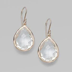 White Crystal Drop Earrings