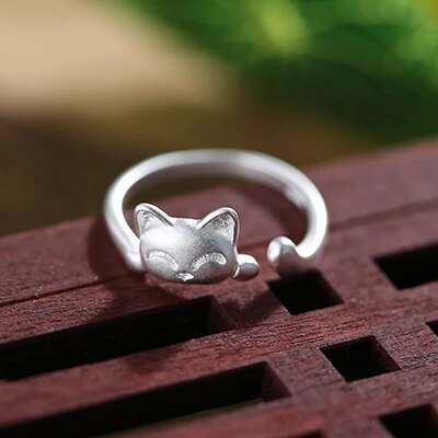 Silver Kitty Ring