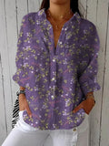 Women's Casual Retro Floral Shirt elevenforest