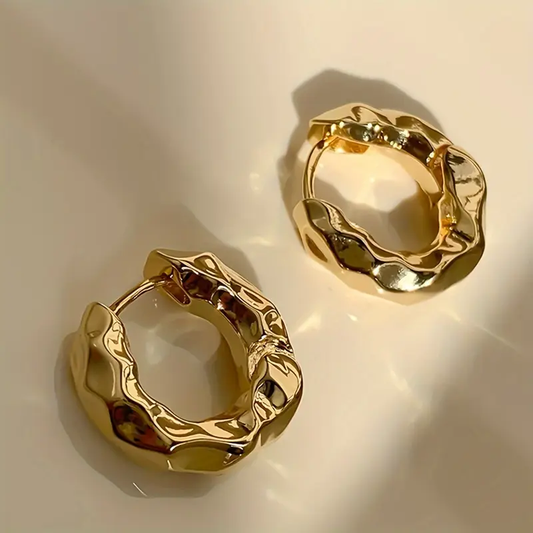 Froged Golden Hoop Earrings