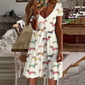 Women's Vintage Dachshund Casual Short Sleeve Dress elevenforest