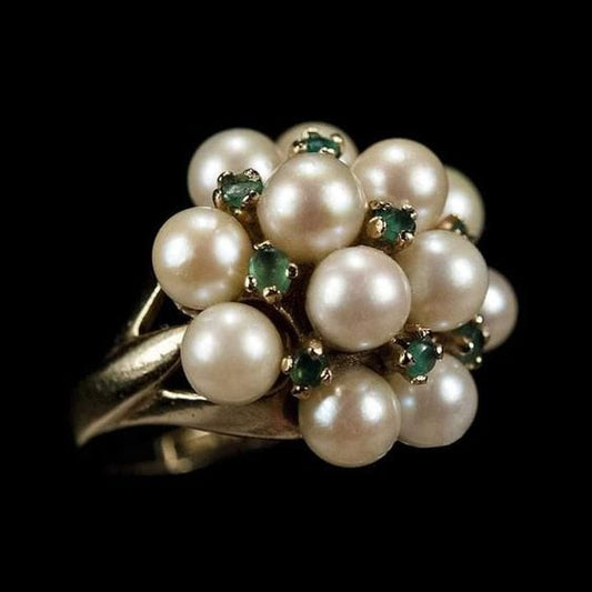 Pearl Green Crystal Ring
