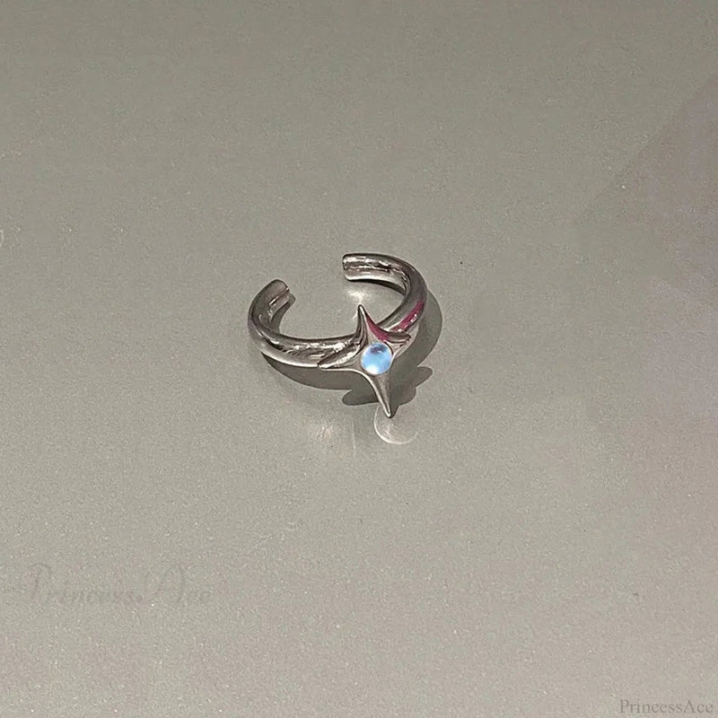 Kpop Y2k Crystal Heart Butterfly Gothic Ring