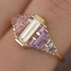 Purple Gold Glass Ring