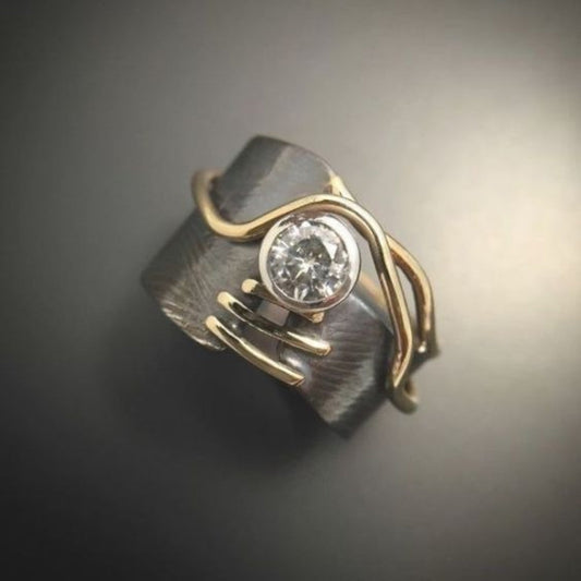 Dark Silver Zirconia Ring