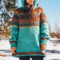 Icelandic Classic Ethnic Pattern Jacquard Hooded Sweater elevenforest