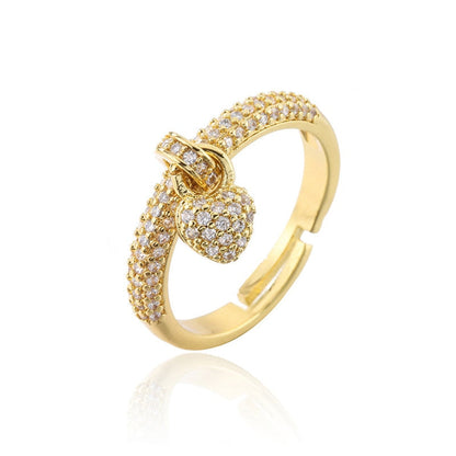 "zirconia Love Knot: Heart Charm Rings"