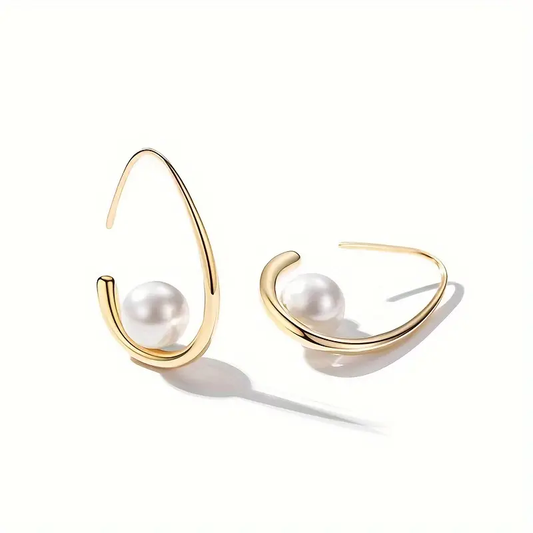 Pearl and Gold Earrings