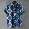 Japanese Art Style Geometric Printed Short Sleeve Shirt elevenforest
