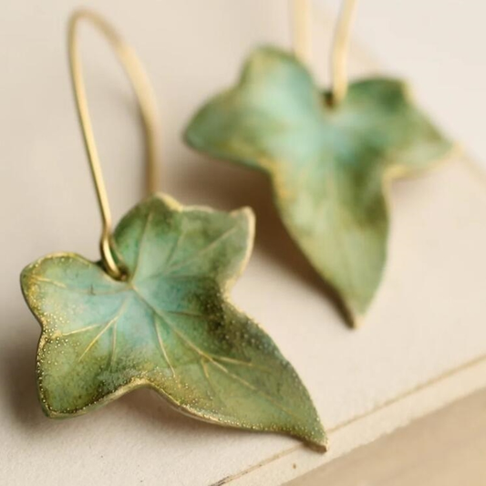 Green Leaf Earrings