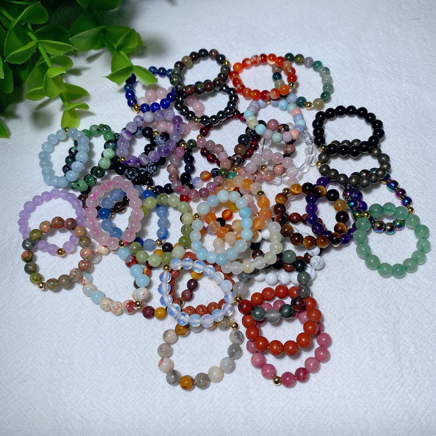 Adjustable Mixed Crystal Healing Spiritual Ring for Meditation