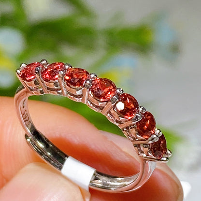 Adjustable S925 Crystal Healing Ring With Multi Gemstones