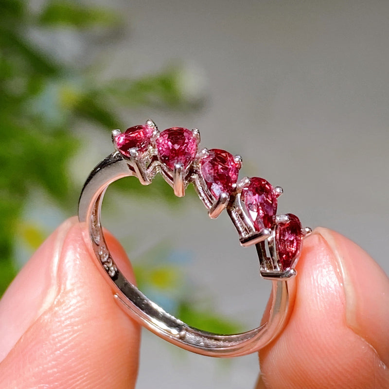 Adjustable S925 Crystal Healing Ring With Multi Gemstones