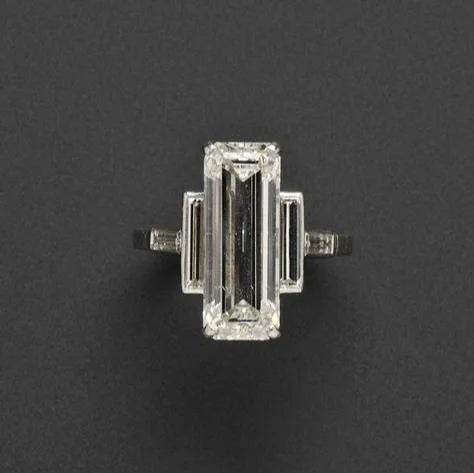 White Glass Silver Ring