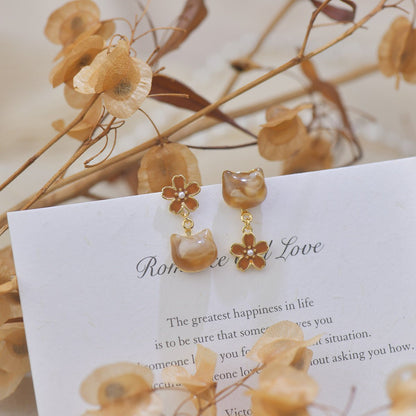 Amber Cat Earrings