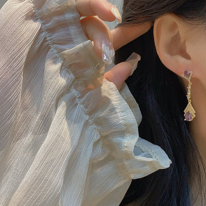Amethyst Baroque Drop Earrings