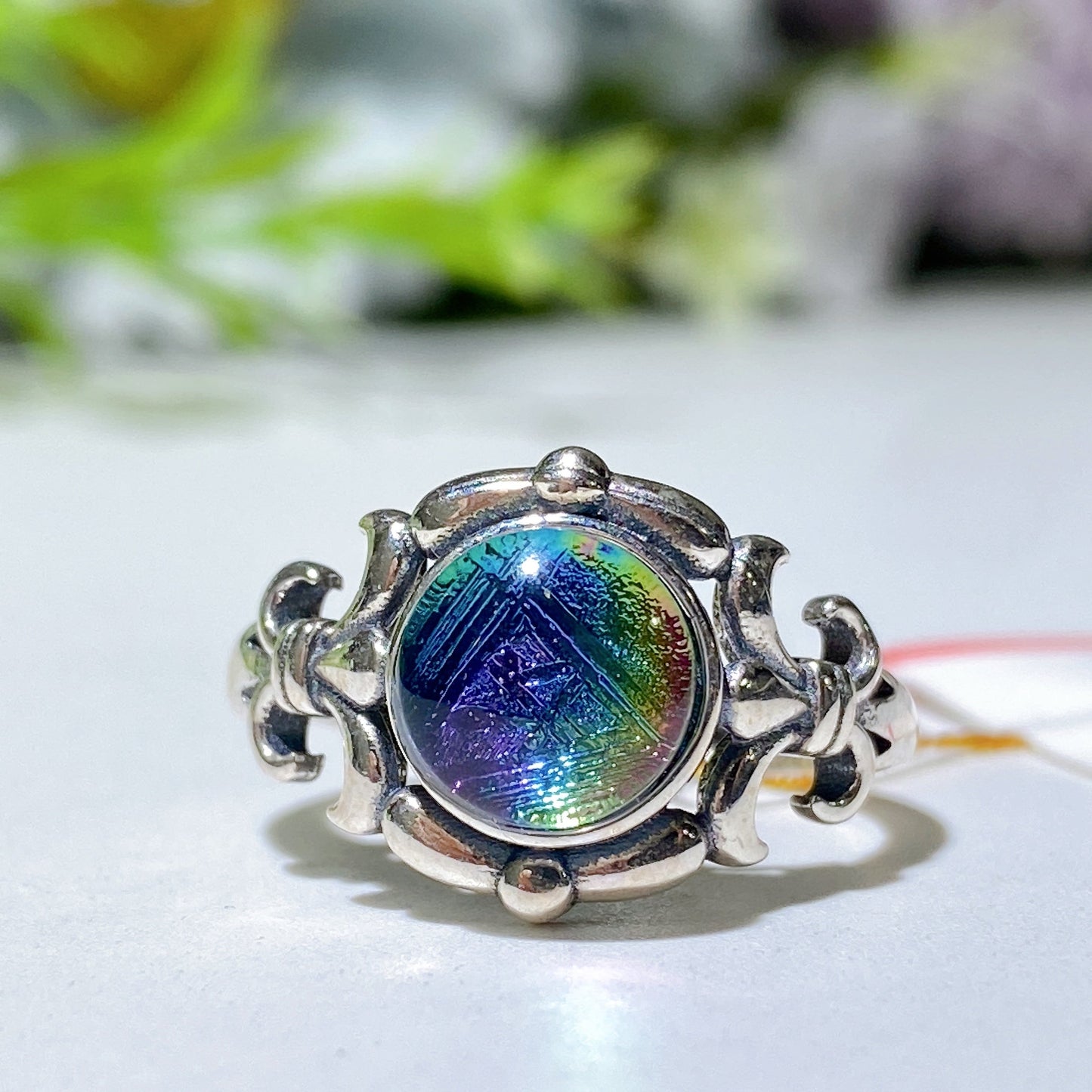 Aura Gibeon Meteorite Crystal Healing Adjustable Ring