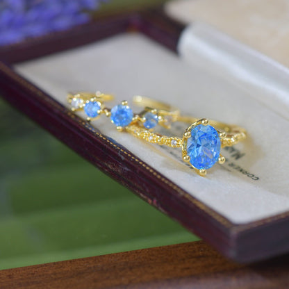 Azure Oval Ring