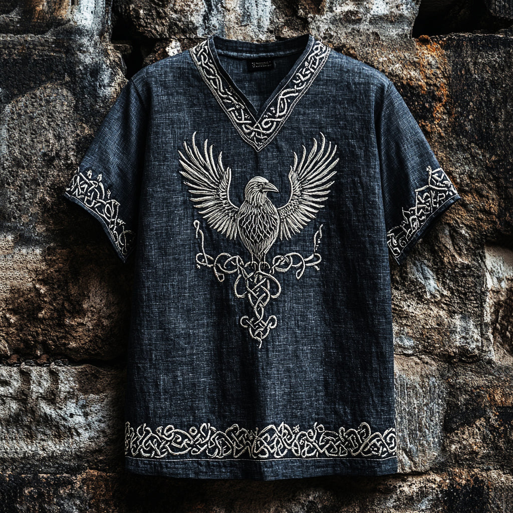 Men's Celtic Knot Raven Mythology T-shirt elevenforest