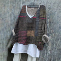 Women's Japanese Style Stitch Art Pattern Vintage Linen Shirt elevenforest