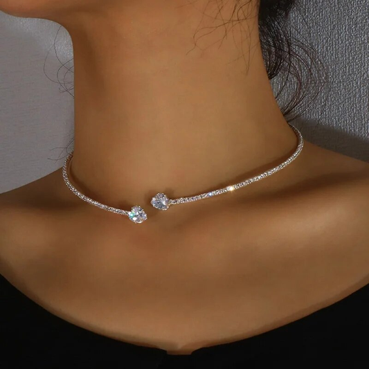 Double Zirconia Necklace