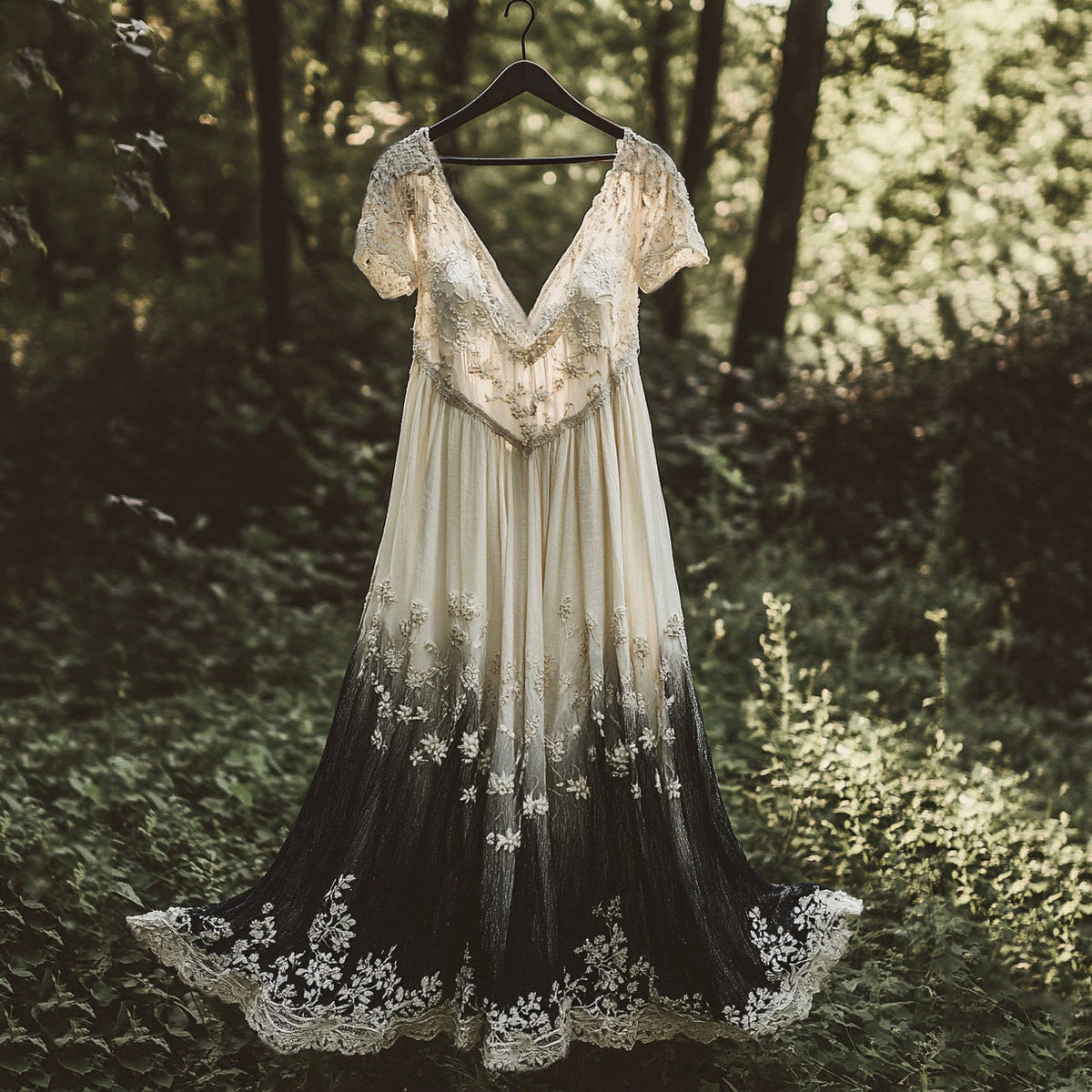 Floral Embroidered Pattern Linen Contrast Color Short Sleeve Dress elevenforest
