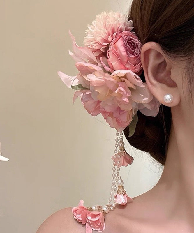 Pink Peony Tassel Hairpin