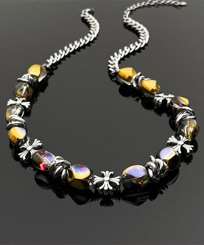 Stainless Steel Alloy Beading Collar Necklace