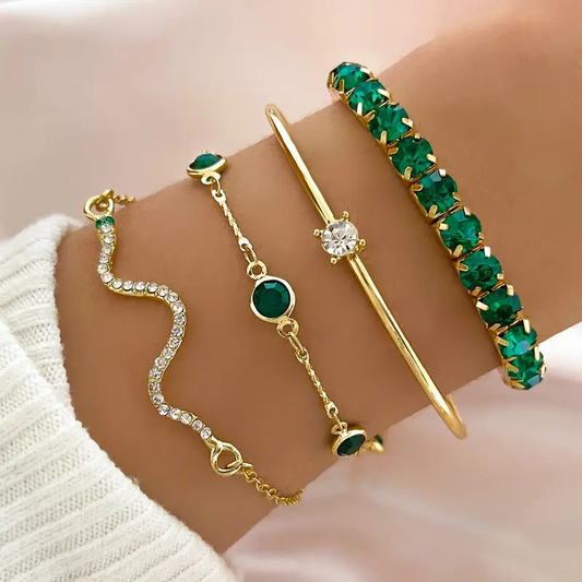 Green Zirconia Bracelet Set