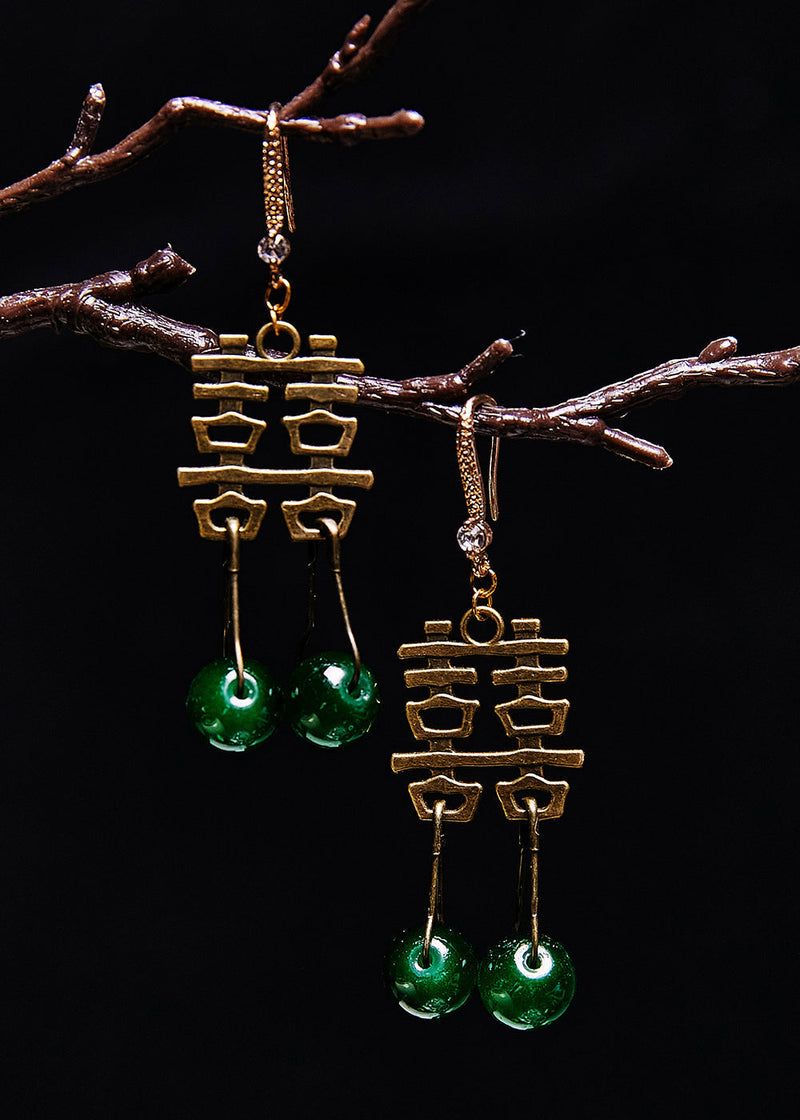 Turquoise Wedding Copper Drop Earrings