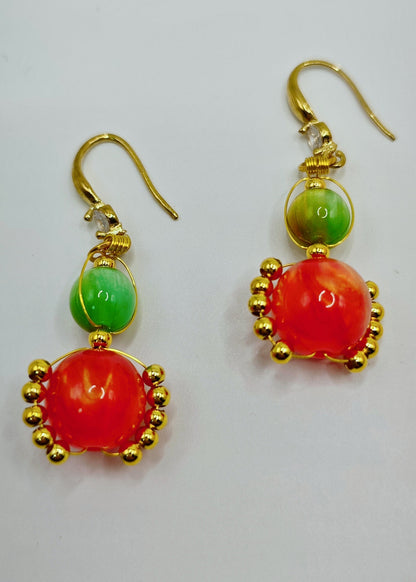 Original Design Gourd Shaped Fine Acrylic Drop Earrings