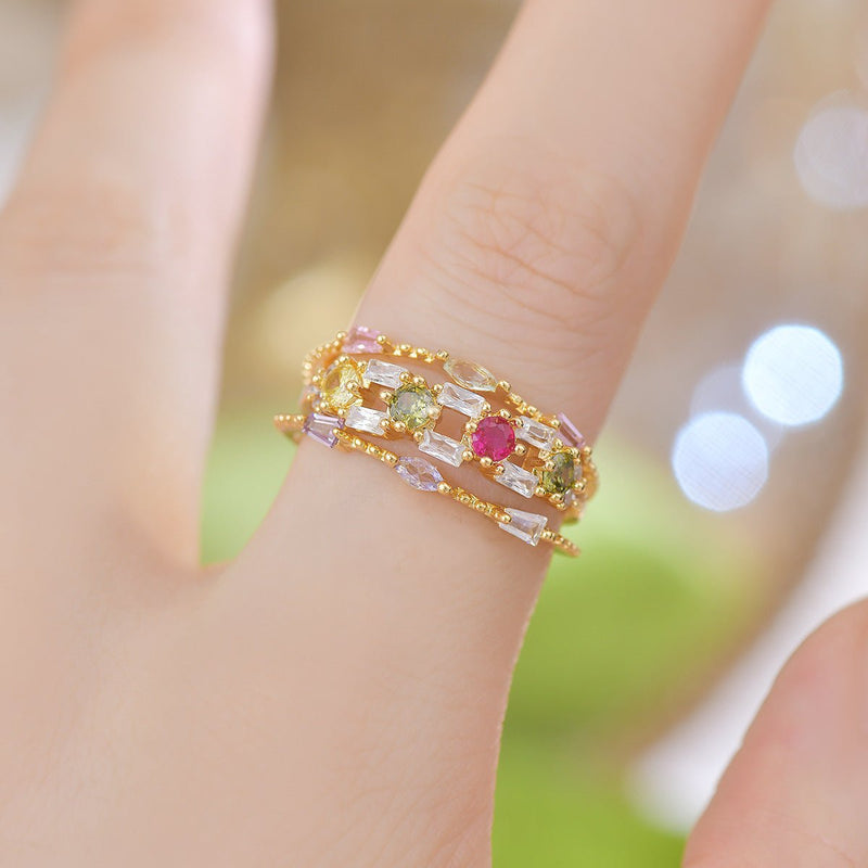 Baroque Gemstone Ring Set