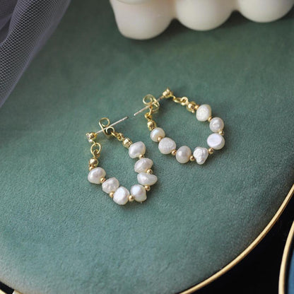 Baroque Pearl Hoop Earrings