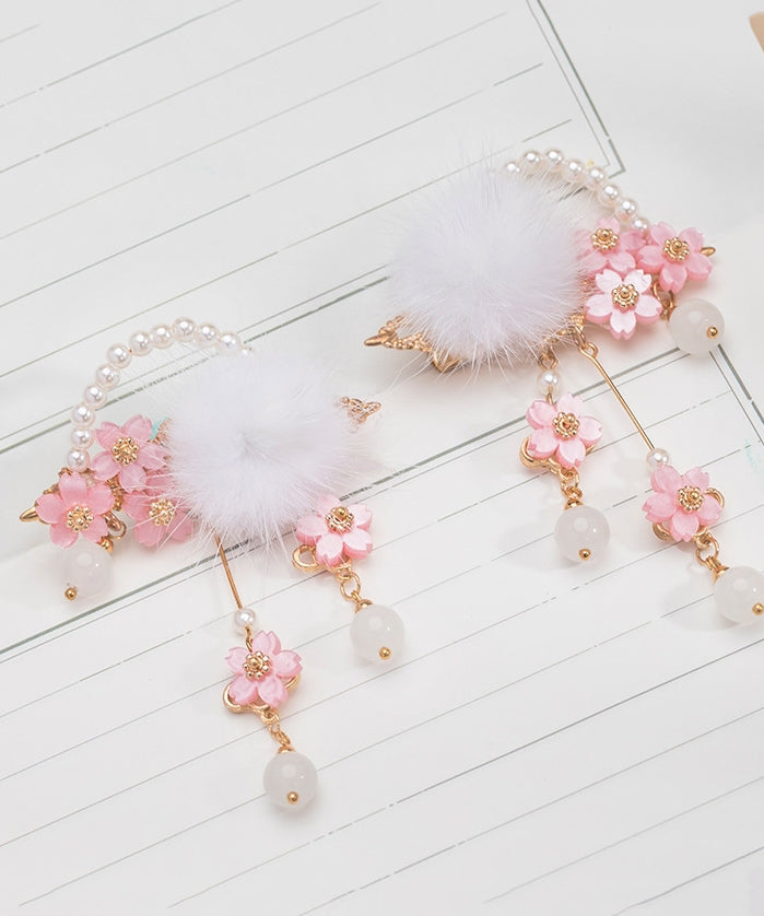 Colorblock Copper Pearl Mink Hair Tassel Hairpin
