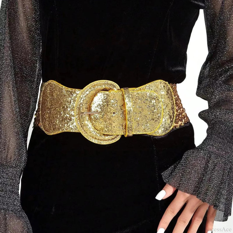 New Gothic Pu Leather Wide Belt