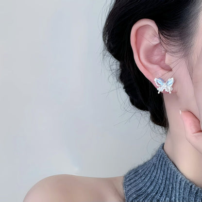 Blue Butterfly Stud Earrings