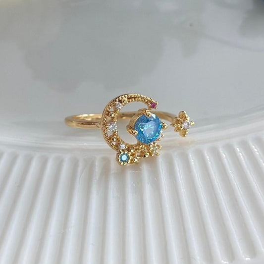 [] Jodie Blue Moon and Star Ring