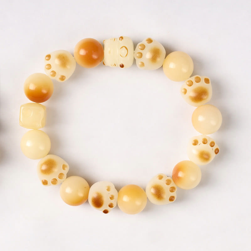 Bodhi Seed Sandalwood Cat Peace Bracelet 14-17cm