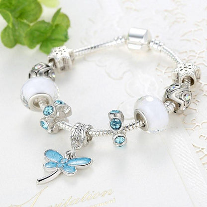 Blue Dragonfly Charm Bracelet